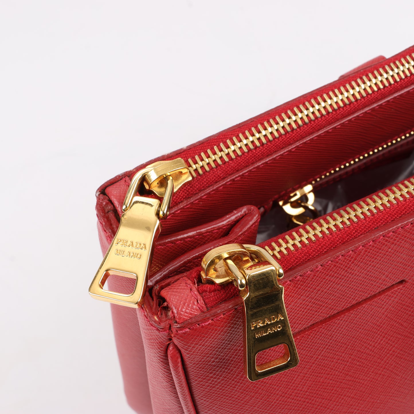Prada Galleria Saffiano Lux Leather Handag in Red