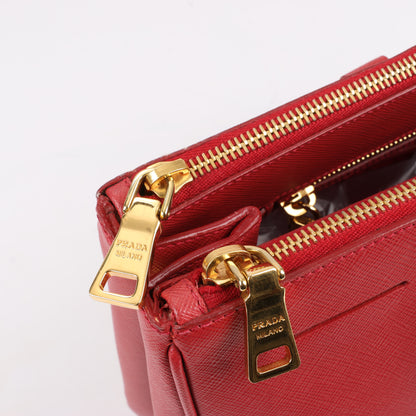 Prada Galleria Saffiano Lux Leather Handag in Red