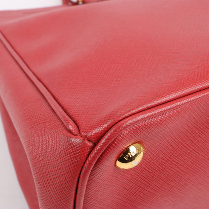 Prada Galleria Saffiano Lux Leather Handag in Red