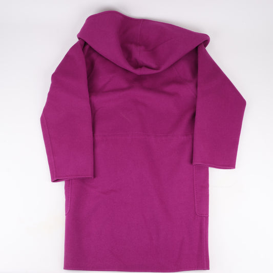 Max Mara Necton Wool Hooded Coat in Fuchsia