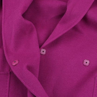 Max Mara Necton Wool Hooded Coat in Fuchsia