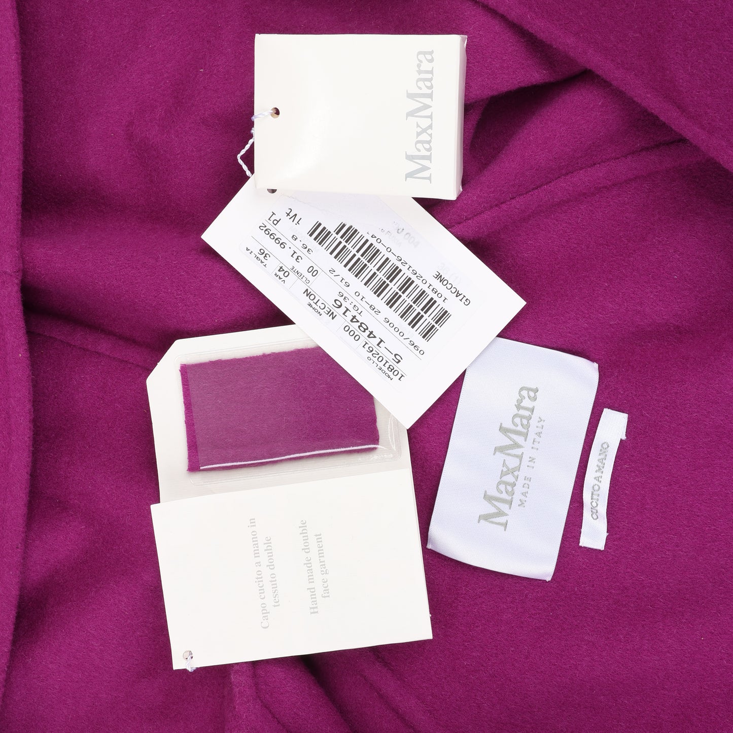 Max Mara Necton Wool Hooded Coat in Fuchsia