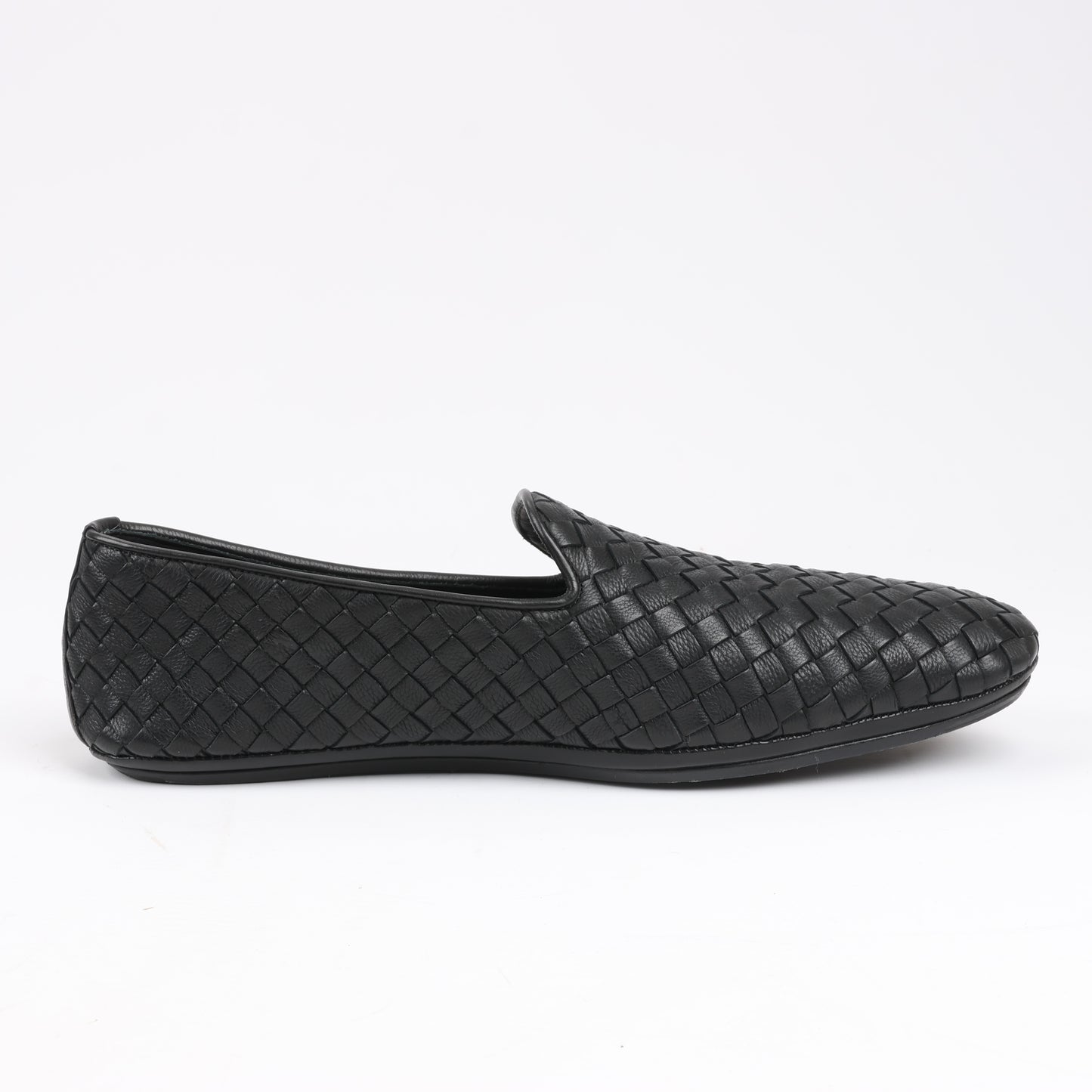 Bottega Veneta Intrecciato Leather Loafer in Black, Size 41 EU