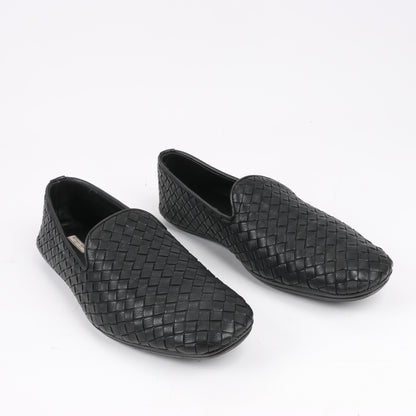 Bottega Veneta Intrecciato Leather Loafer in Black, Size 41 EU