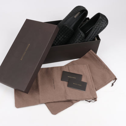 Bottega Veneta Intrecciato Leather Loafer in Black, Size 41 EU