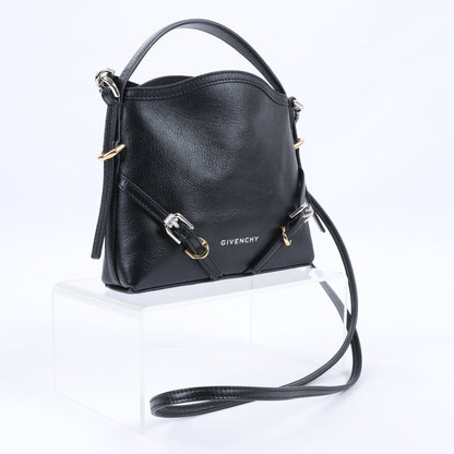 Givenchy „Voyeux“ 2-Wege-Umhängetasche aus schwarzem Leder