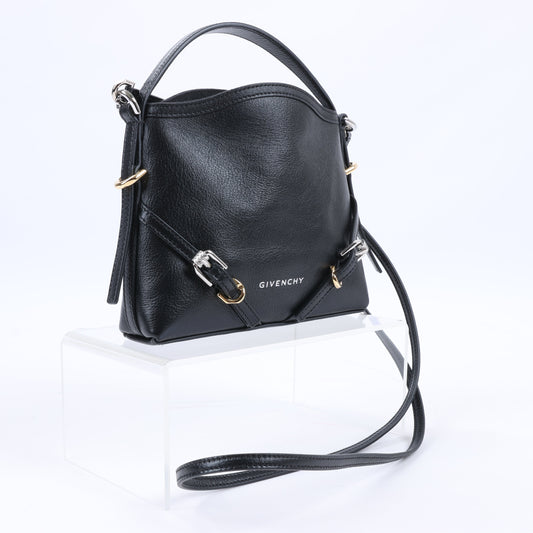 Givenchy „Voyeux“ 2-Wege-Umhängetasche aus schwarzem Leder