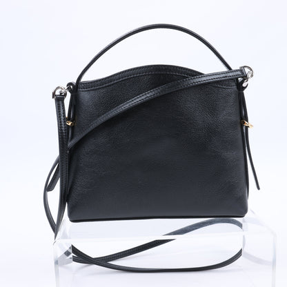 Givenchy „Voyeux“ 2-Wege-Umhängetasche aus schwarzem Leder