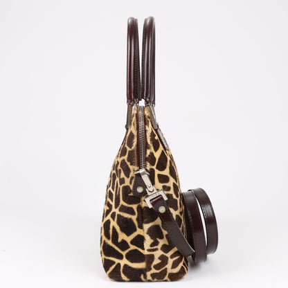 FENDI – 2-Wege-Handtasche aus Leder im Giraffen-Pony-Stil in Braun