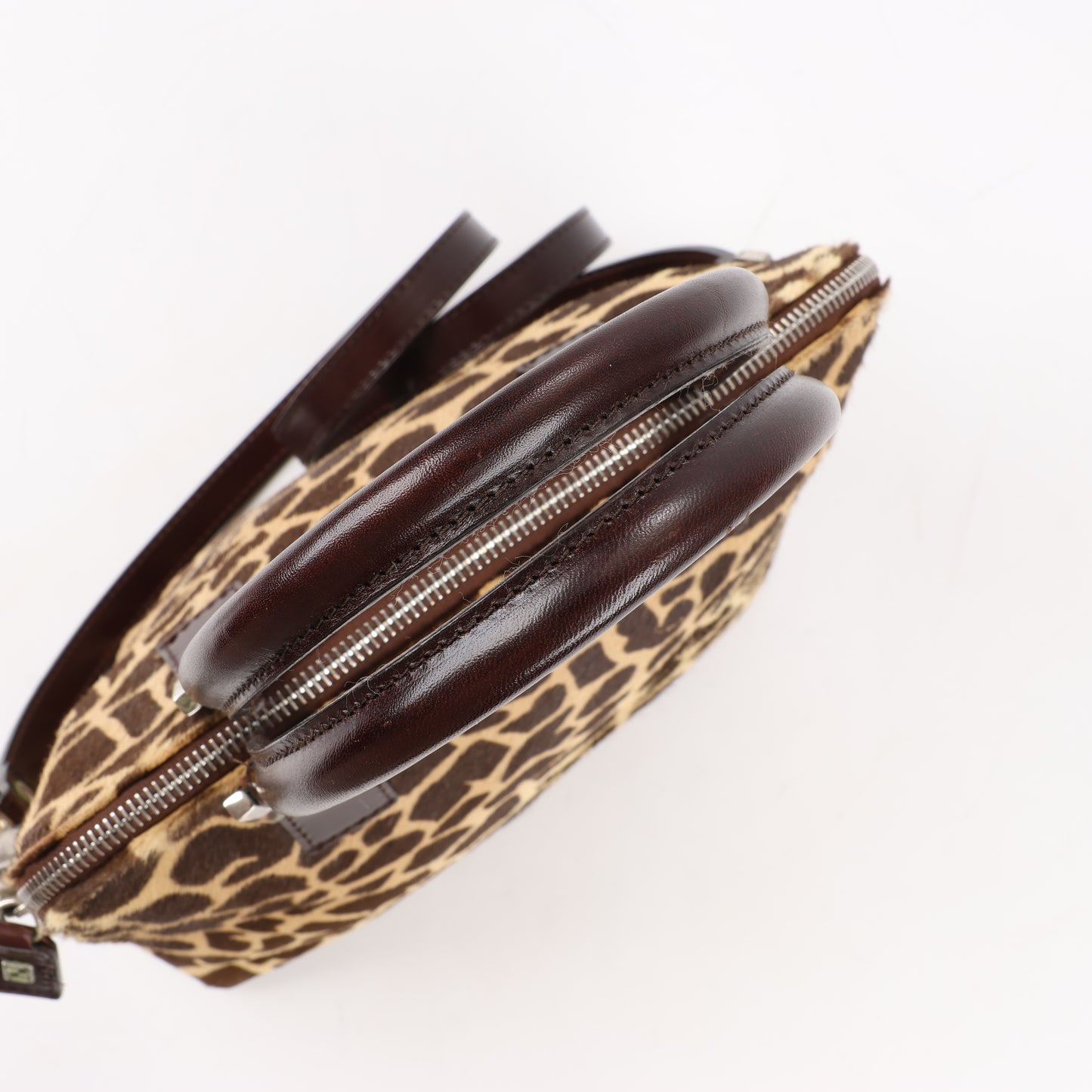 FENDI – 2-Wege-Handtasche aus Leder im Giraffen-Pony-Stil in Braun