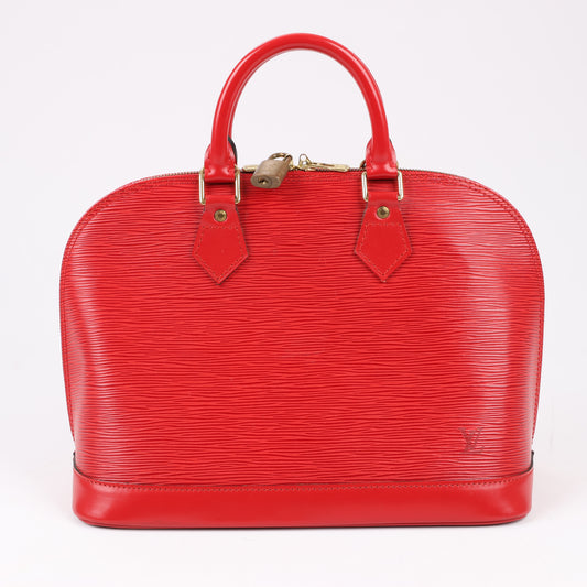Louis Vuitton Epi Leather Alma PM Handbag in Red