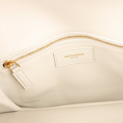 Saint Laurent Paris Le Maillon Leather Shoulder bag in Beige 649795