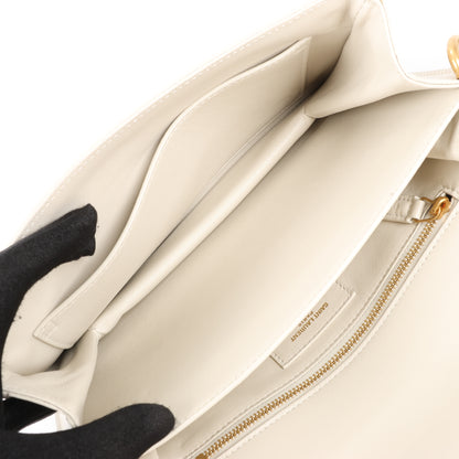Saint Laurent Paris Le Maillon Leather Shoulder bag in Beige 649795