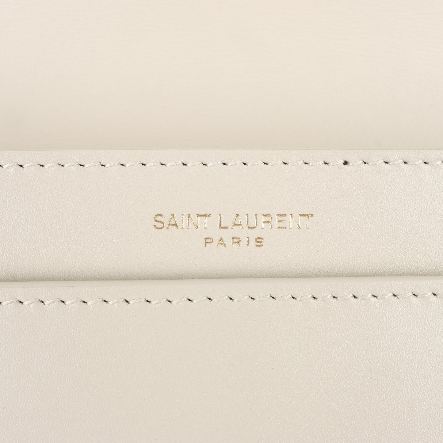 Saint Laurent Paris Le Maillon Leather Shoulder bag in Beige 649795