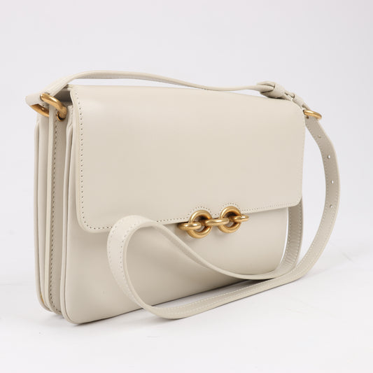 Saint Laurent Paris Le Maillon Leather Shoulder bag in Beige 649795