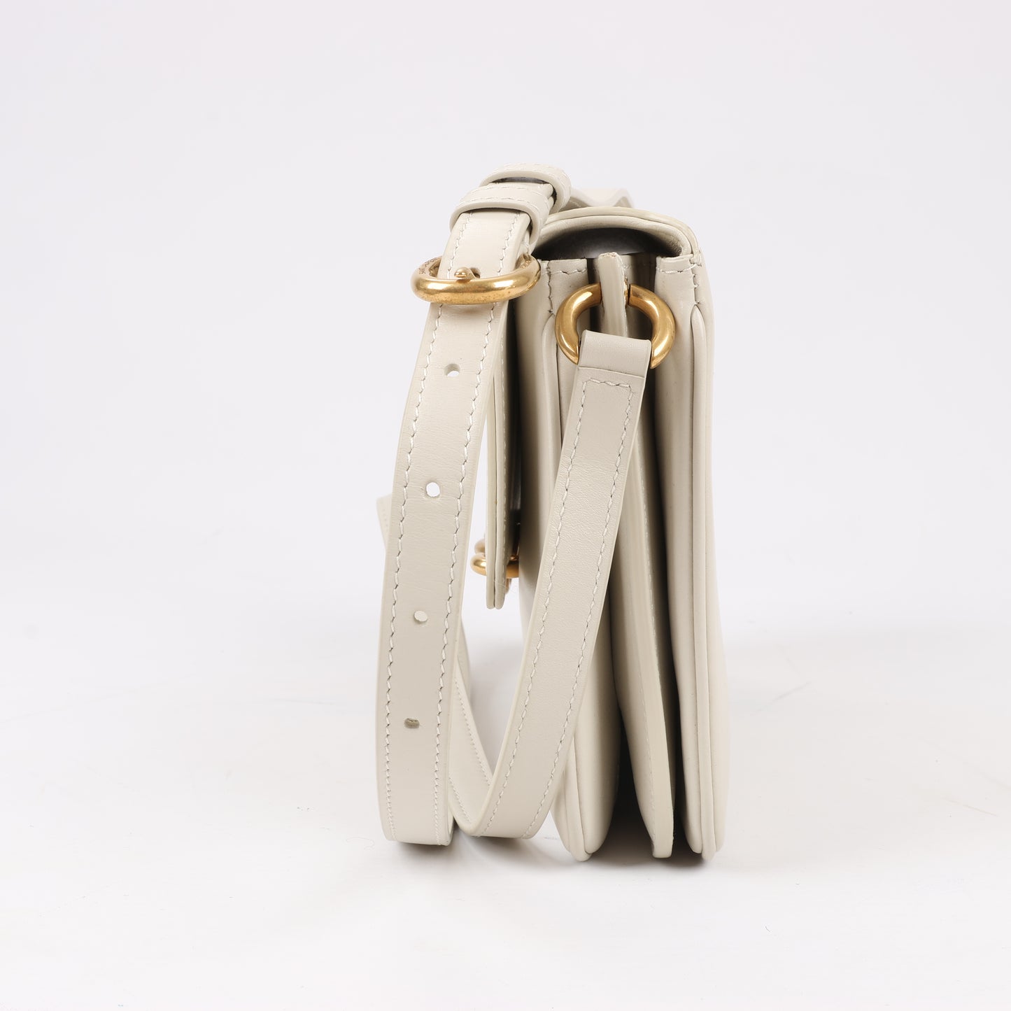 Saint Laurent Paris Le Maillon Leather Shoulder bag in Beige 649795