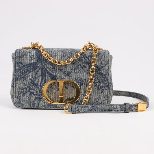 Christian Dior Caro Denim Chain Shoulder Bag in Blue