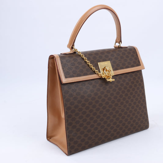 CELINE Macadam Handtasche aus PVC und Leder in Braun