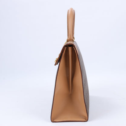 CELINE Macadam Handtasche aus PVC und Leder in Braun