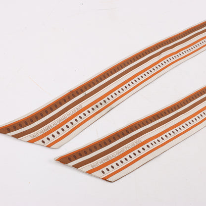 Hermès Sequences Horse Twilly Schals in Orange