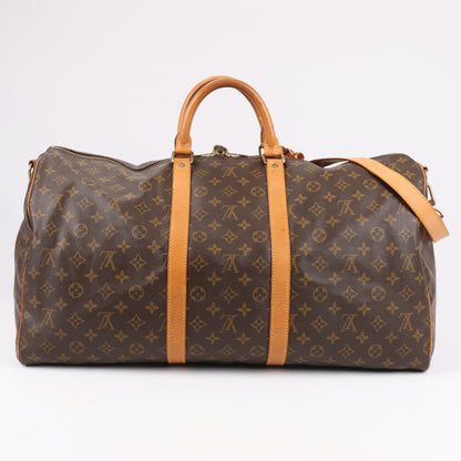 Louis Vuitton Monogram Canvas Keepall Bandoulière 55 Travel Bag M41414
