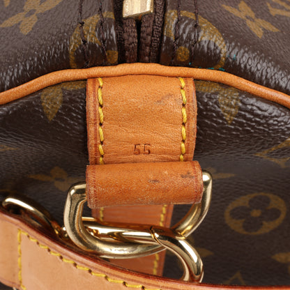 Louis Vuitton Monogram Canvas Keepall Bandoulière 55 Travel Bag M41414