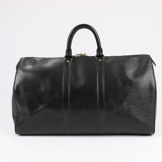 Louis Vuitton Epi Leather Keepall 45 Travel Bag in Black M42972