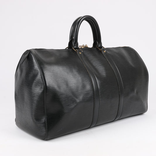 Louis Vuitton Epi Leather Keepall 45 Travel Bag in Black M42972