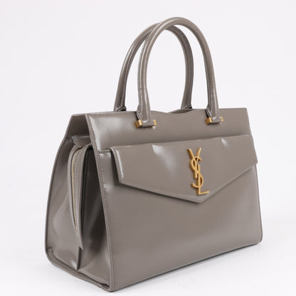Saint Laurent Paris Uptown Lederhandtasche in Grau 557653