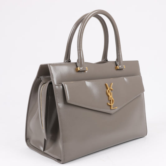Saint Laurent Paris Uptown Lederhandtasche in Grau 557653