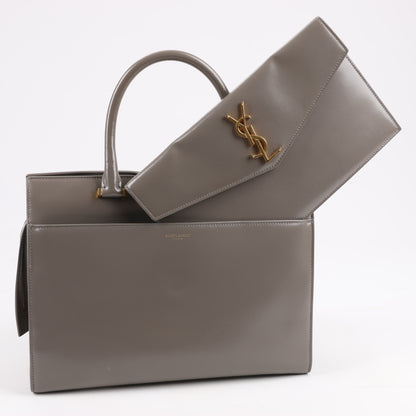 Saint Laurent Paris Uptown Lederhandtasche in Grau 557653