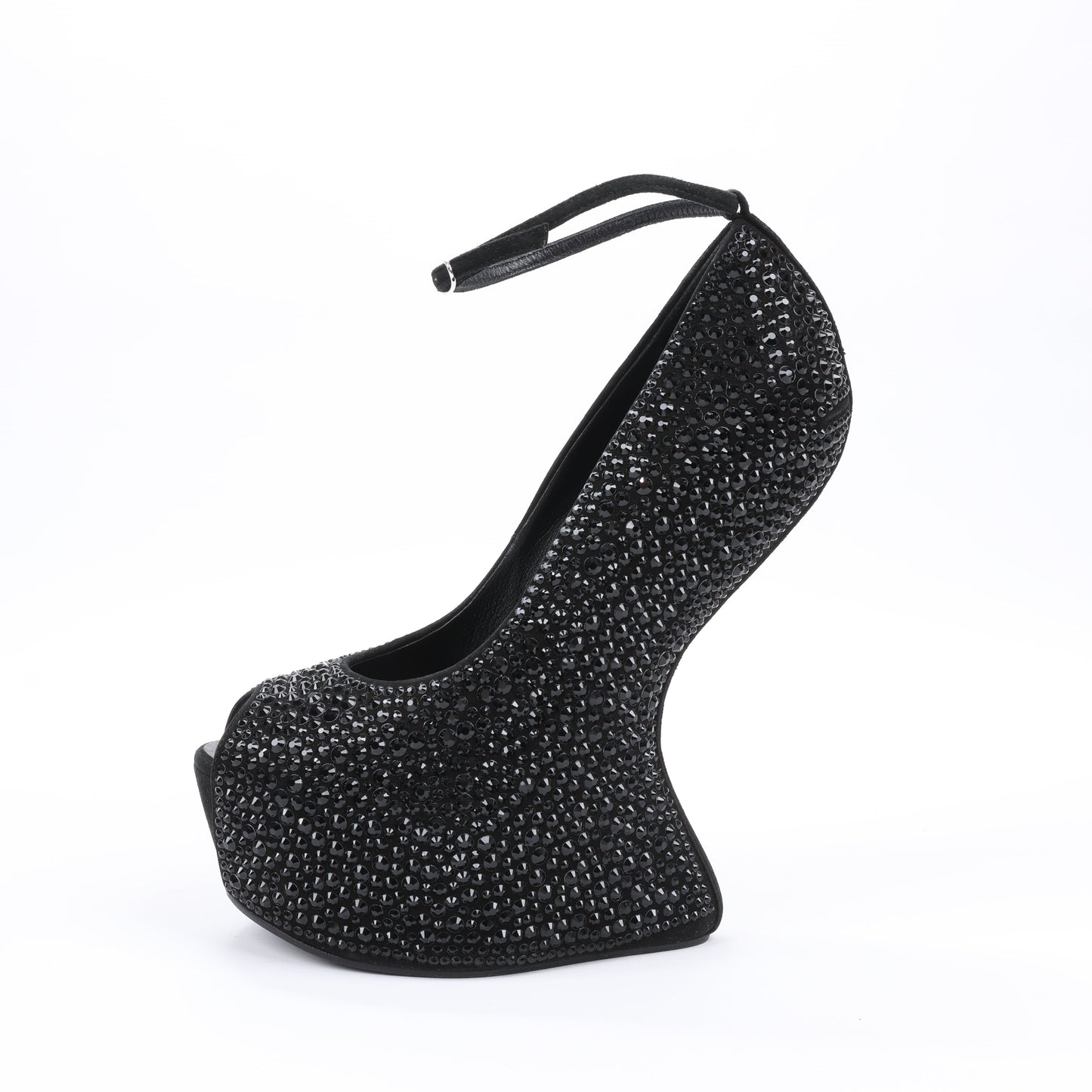 Giuseppe Zanotti Plateau-Wedges ohne Absatz mit Swarovski-Kristallen – Größe 38 EU