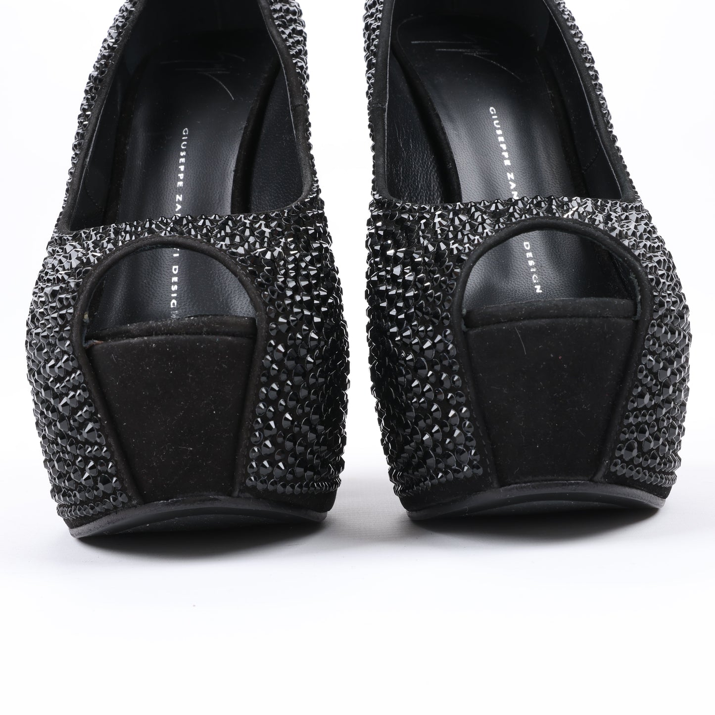 Giuseppe Zanotti Plateau-Wedges ohne Absatz mit Swarovski-Kristallen – Größe 38 EU