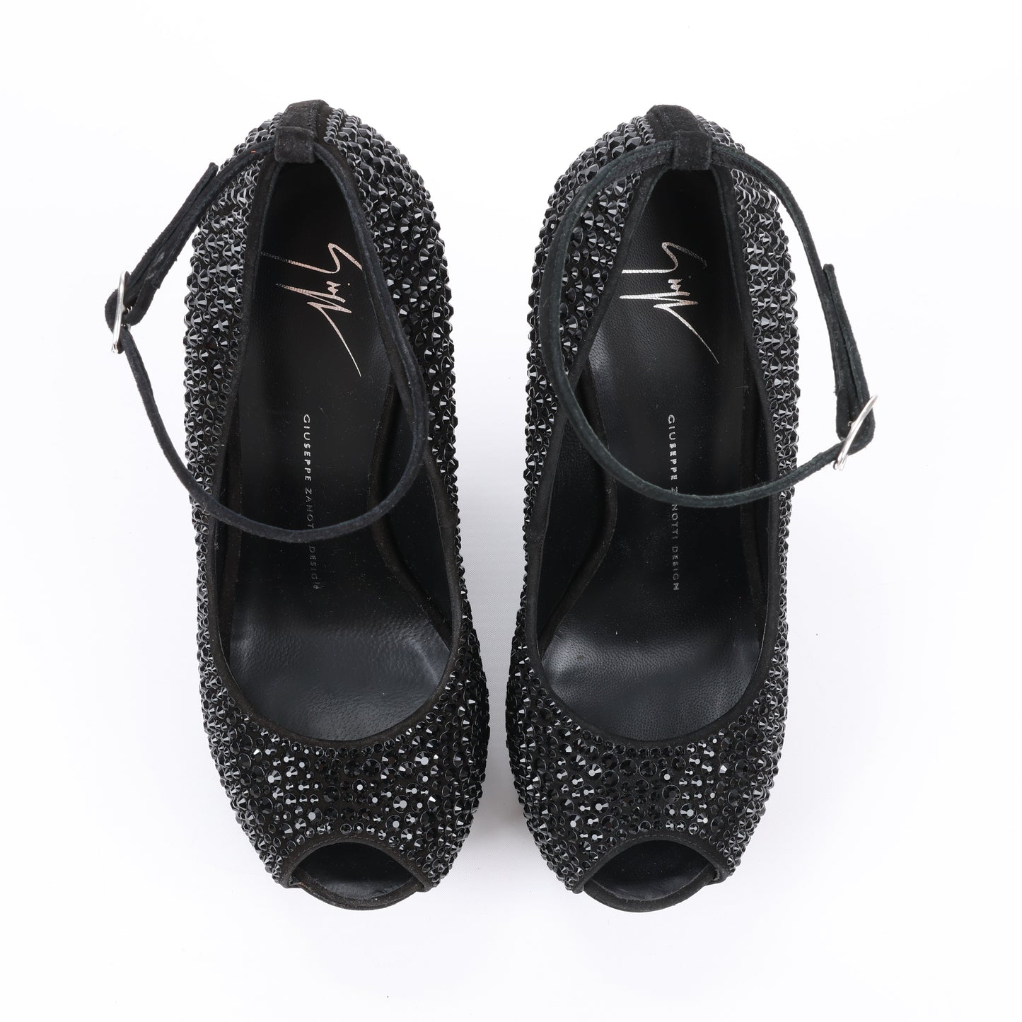 Giuseppe Zanotti Plateau-Wedges ohne Absatz mit Swarovski-Kristallen – Größe 38 EU