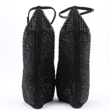 Giuseppe Zanotti Plateau-Wedges ohne Absatz mit Swarovski-Kristallen – Größe 38 EU
