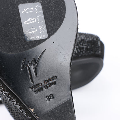 Giuseppe Zanotti Plateau-Wedges ohne Absatz mit Swarovski-Kristallen – Größe 38 EU