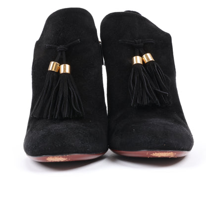 Gucci – Schwarze Stiefeletten aus Wildleder mit Quasten – Größe 37,5 EU 298169