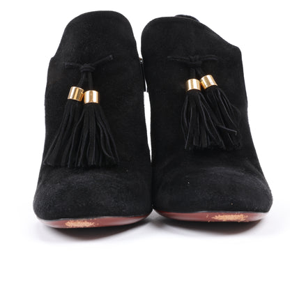 Gucci – Schwarze Stiefeletten aus Wildleder mit Quasten – Größe 37,5 EU 298169