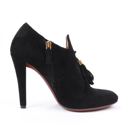 Gucci – Schwarze Stiefeletten aus Wildleder mit Quasten – Größe 37,5 EU 298169