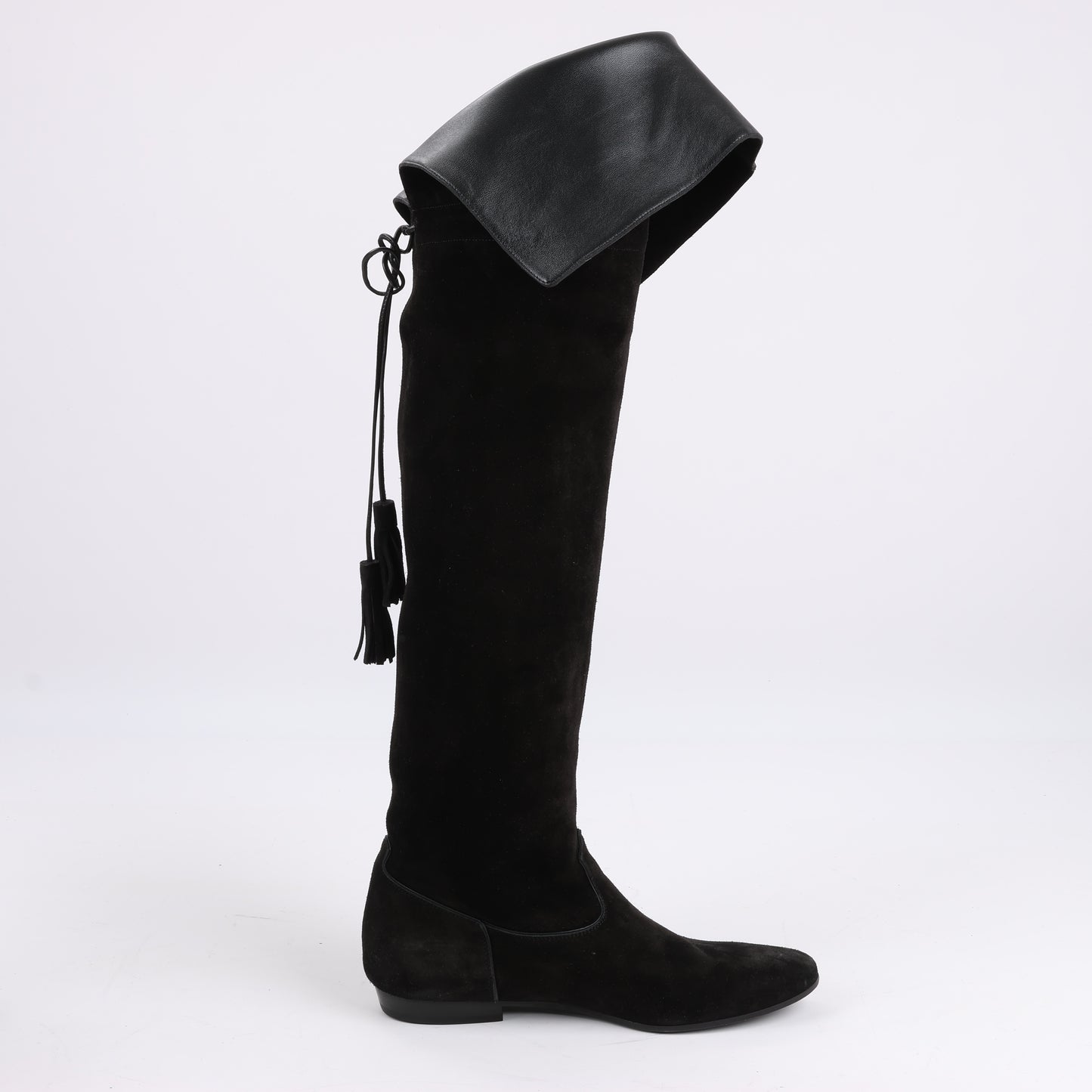 Celine Chat Botté Over-The-Knee Flat Boot in Suede Calfskin in Size 38 RM0220