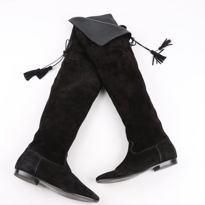 Celine Chat Botté Over-The-Knee Flat Boot in Suede Calfskin in Size 38 RM0220