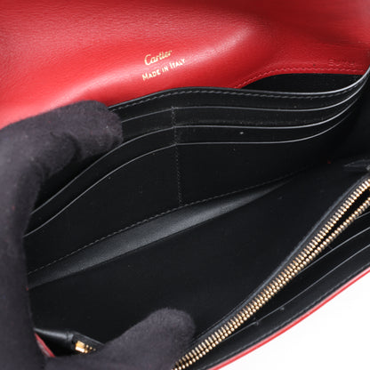 Cartier Garland Doo Cartier Lange Lederbrieftasche in Burgunderrot