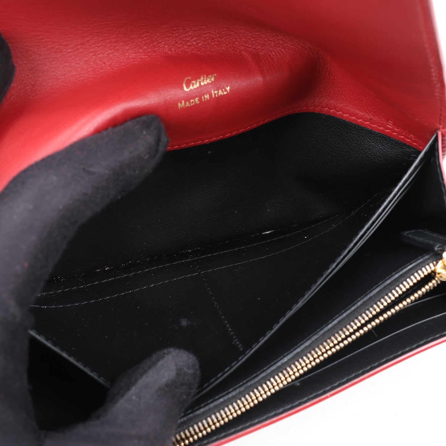 Cartier Garland Doo Cartier Lange Lederbrieftasche in Burgunderrot