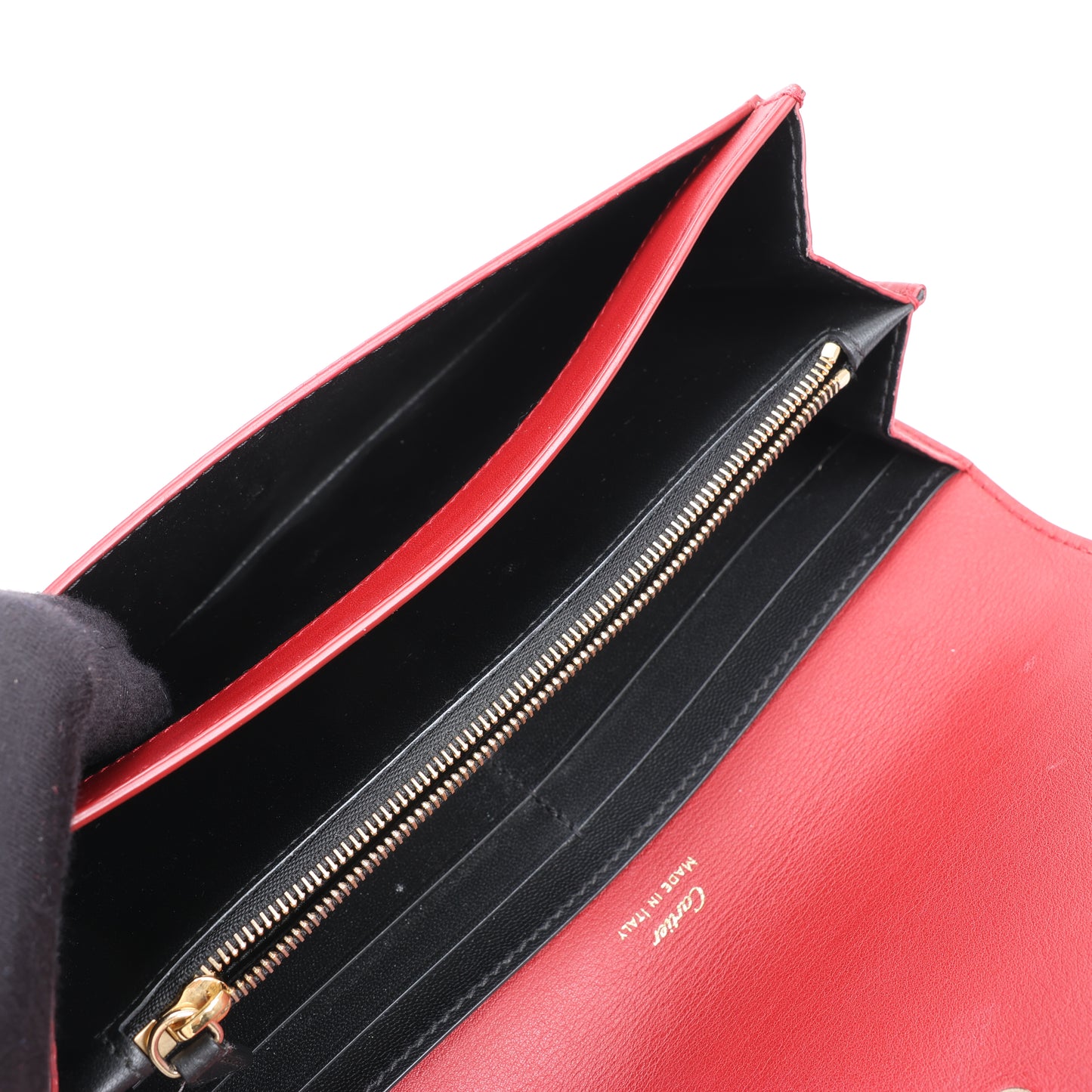 Cartier Garland Doo Cartier Lange Lederbrieftasche in Burgunderrot