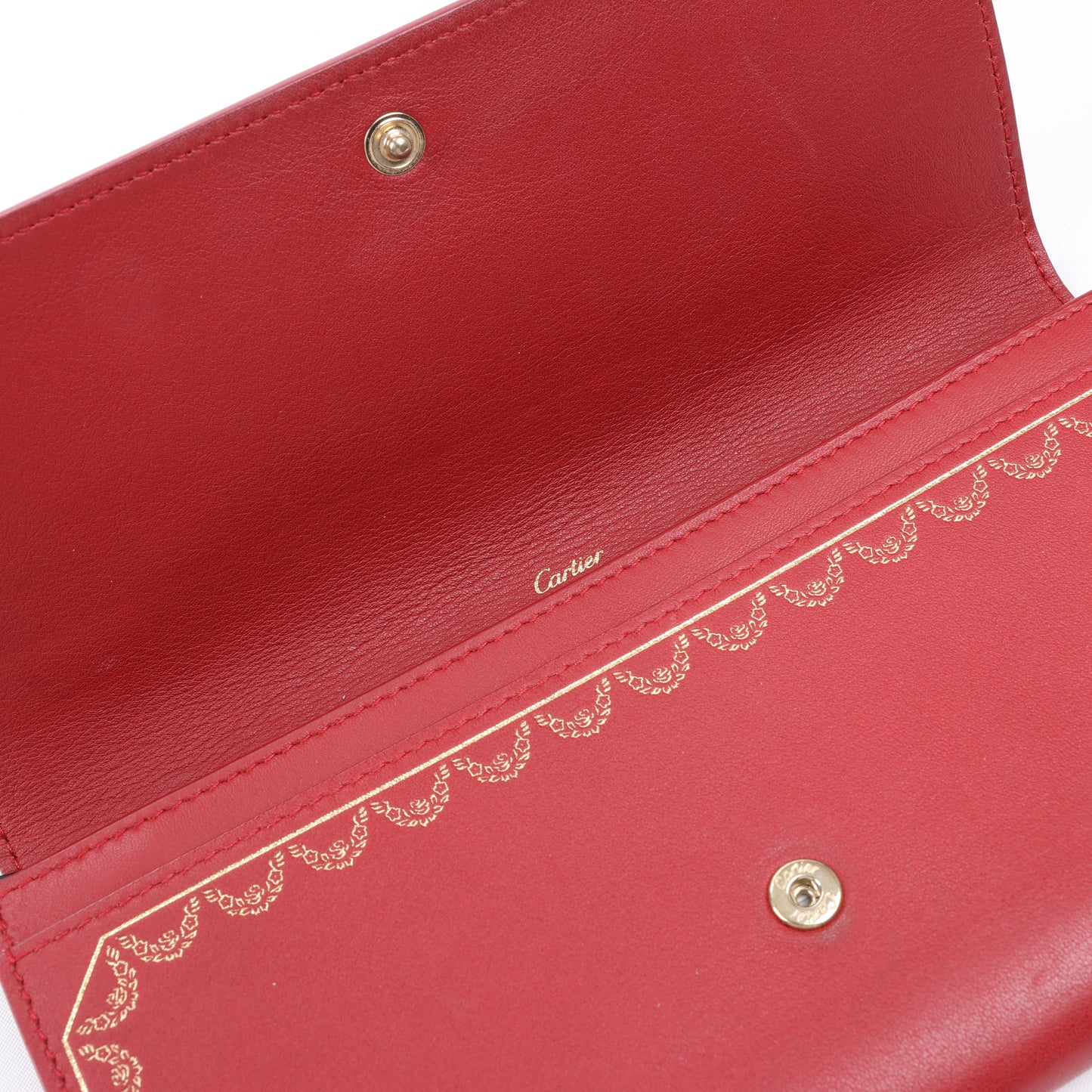 Cartier Garland Doo Cartier Lange Lederbrieftasche in Burgunderrot