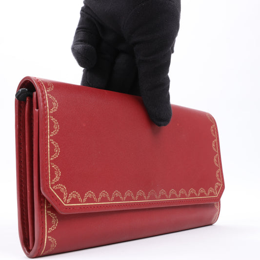 Cartier Garland Doo Cartier Lange Lederbrieftasche in Burgunderrot