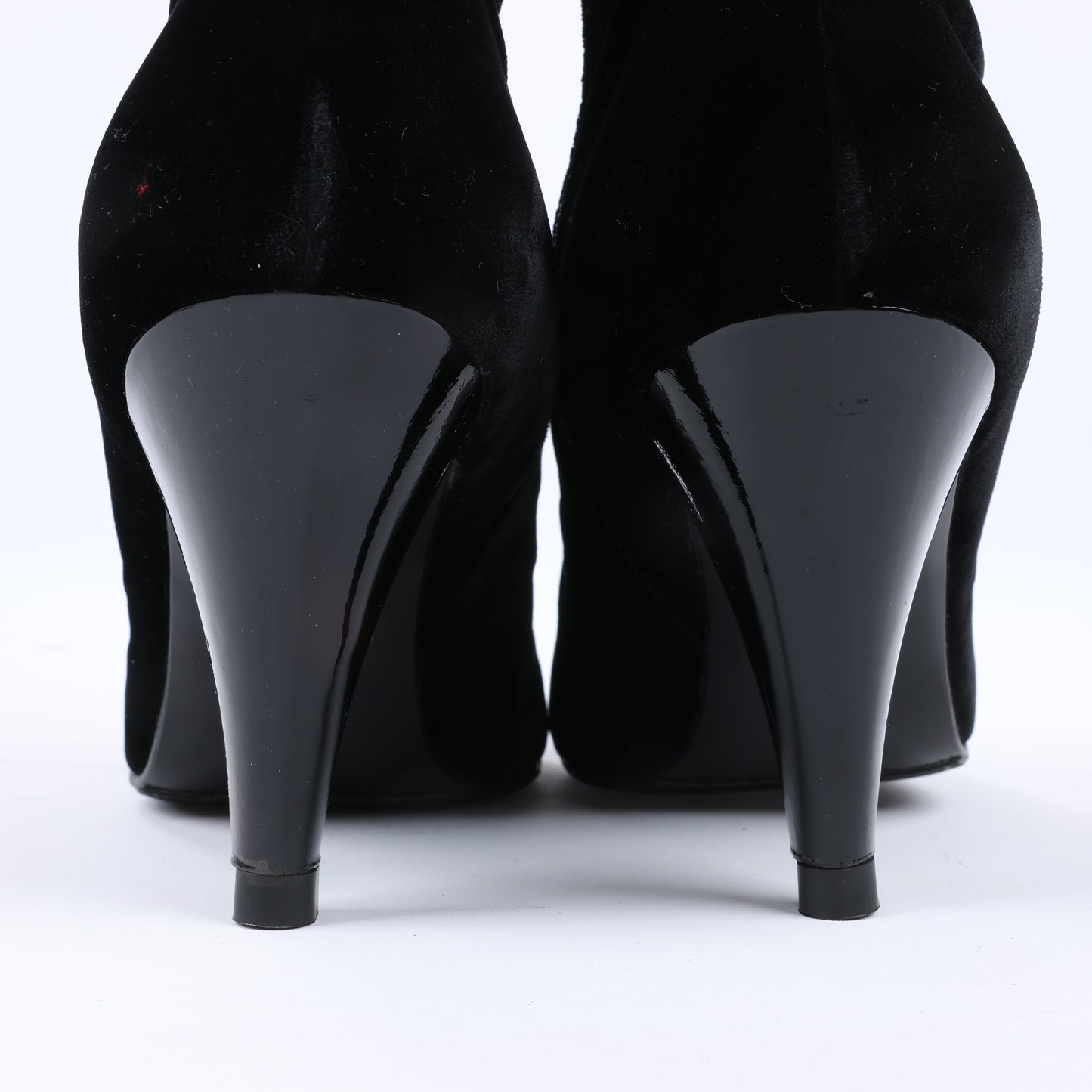 Chanel Coco Mark Velours-Stiefel in Schwarz, Größe 37,5 EU