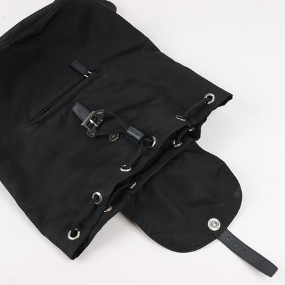 Prada Tessuto Stoff x Lederrucksack in Schwarz