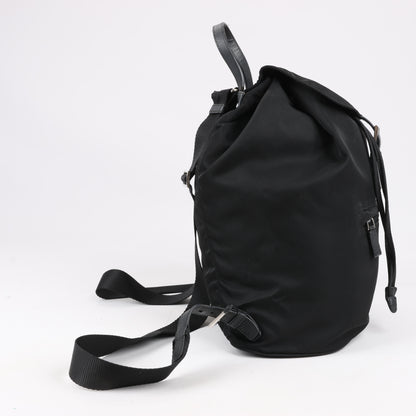 Prada Tessuto Stoff x Lederrucksack in Schwarz