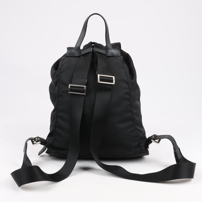 Prada Tessuto Stoff x Lederrucksack in Schwarz